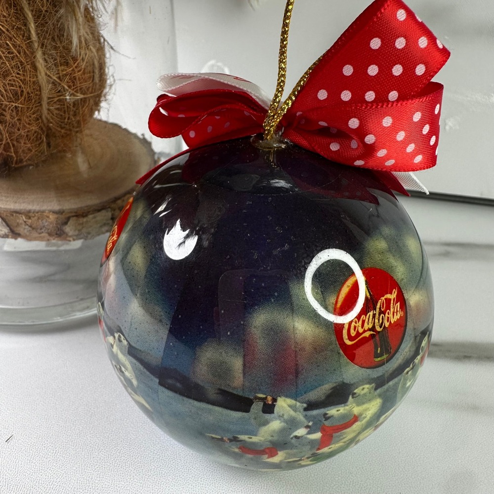 Vintage 1995 Coca Cola Polar Bear Christmas Ornament Retro‎ Collectible